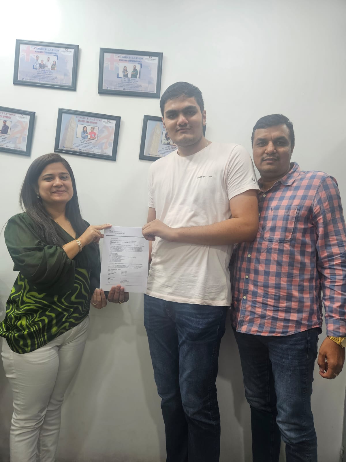 Visa or offer letter awarded to successful immigration consultancy client