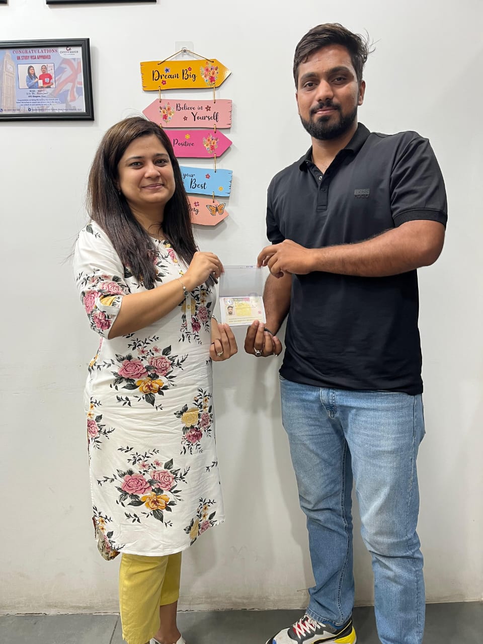 Visa or offer letter awarded to successful immigration consultancy client